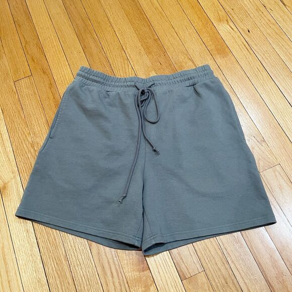 Nice Rice Poppy Atelier Mens Streetwear 5.5” Knit Shorts Size Large L Gray EUC - Picture 2 of 11